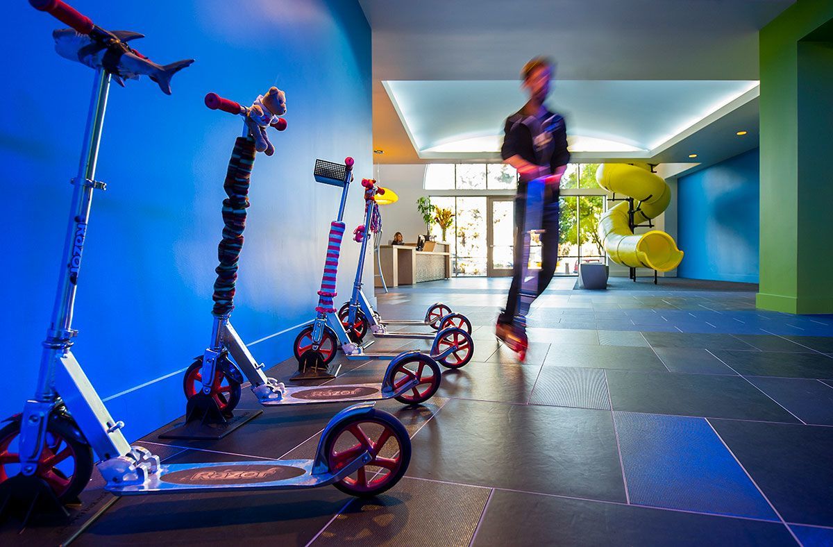 Employees are encouraged to use scooters inside the office… box-los-altos-hq-2